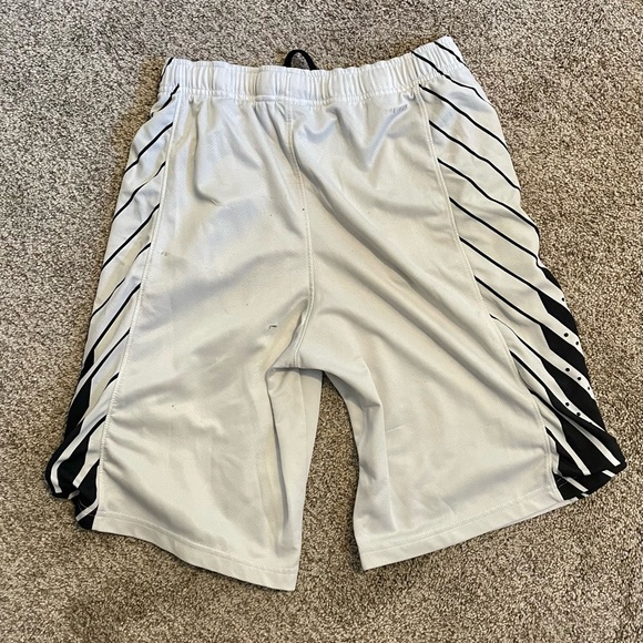 White and Black Nike Basketball Shorts - Picture 2 of 2